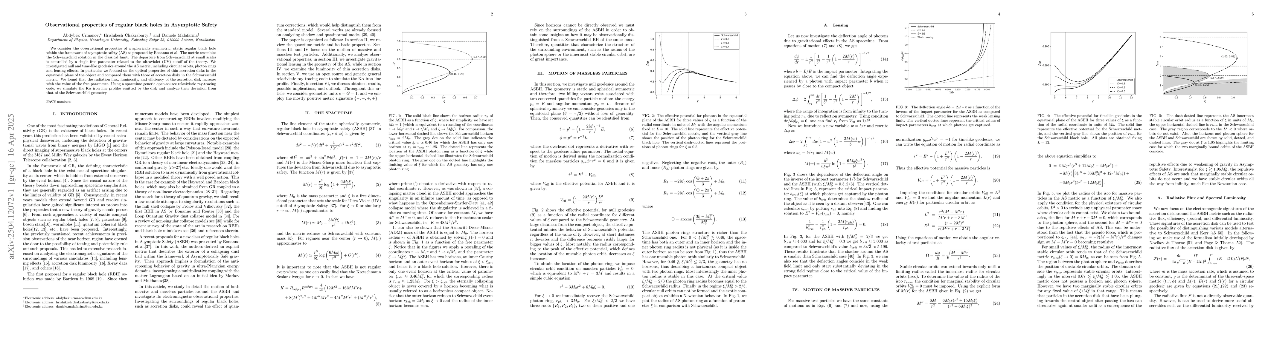 Thumbnail for Observational properties of regular black holes in Asymptotic Safety