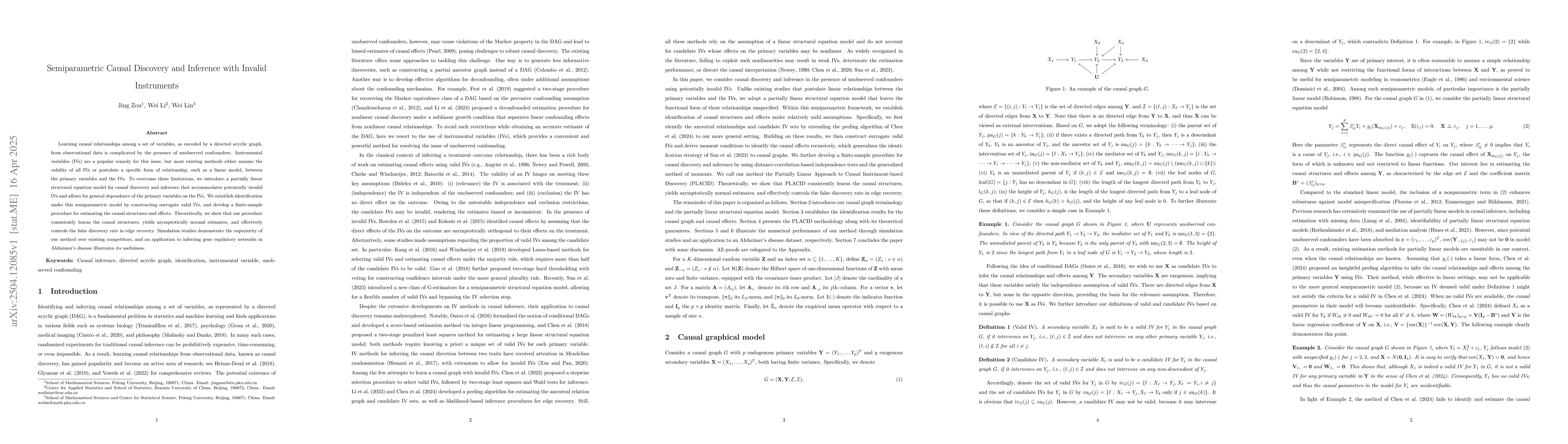 Thumbnail for Semiparametric Causal Discovery and Inference with Invalid Instruments