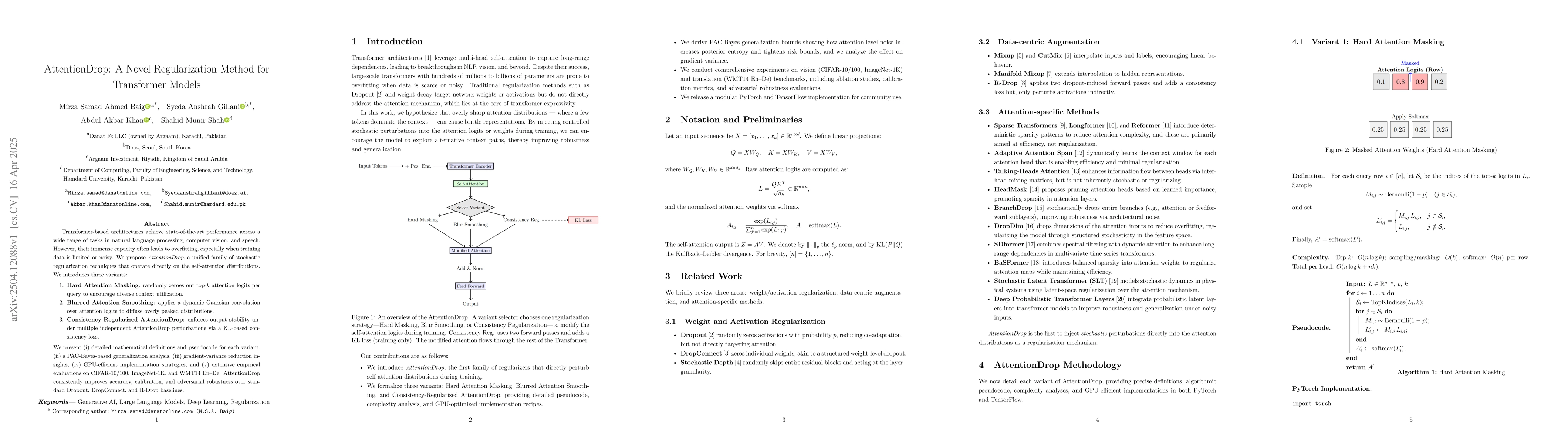 Thumbnail for AttentionDrop: A Novel Regularization Method for Transformer Models