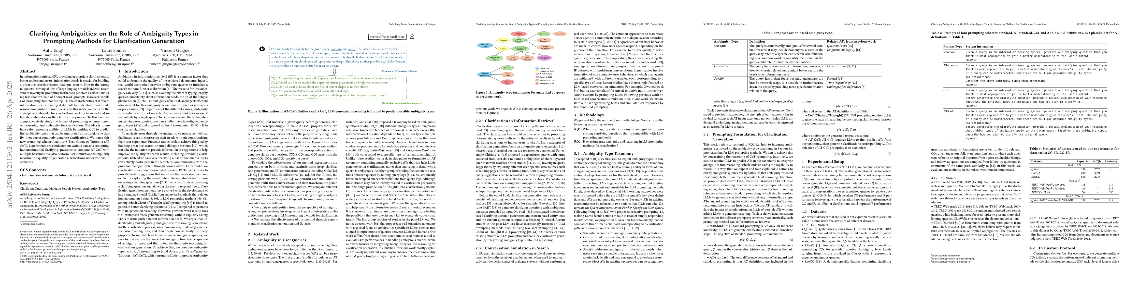 Thumbnail for Clarifying Ambiguities: on the Role of Ambiguity Types in Prompting
  Methods for Clarification Generation