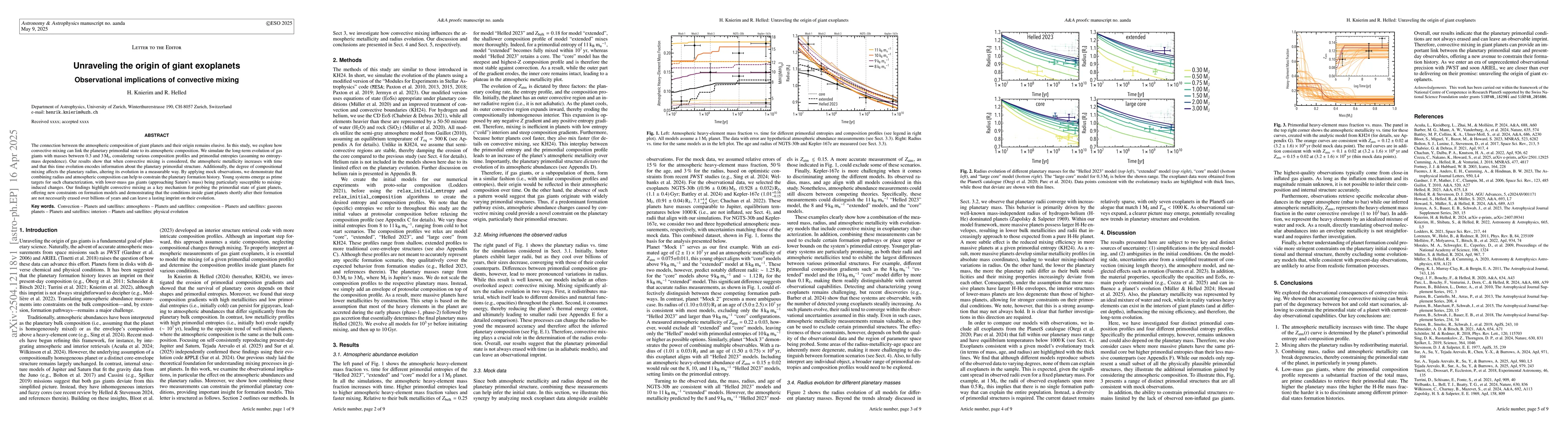 Thumbnail for Unraveling the origin of giant exoplanets -- Observational implications
  of convective mixing