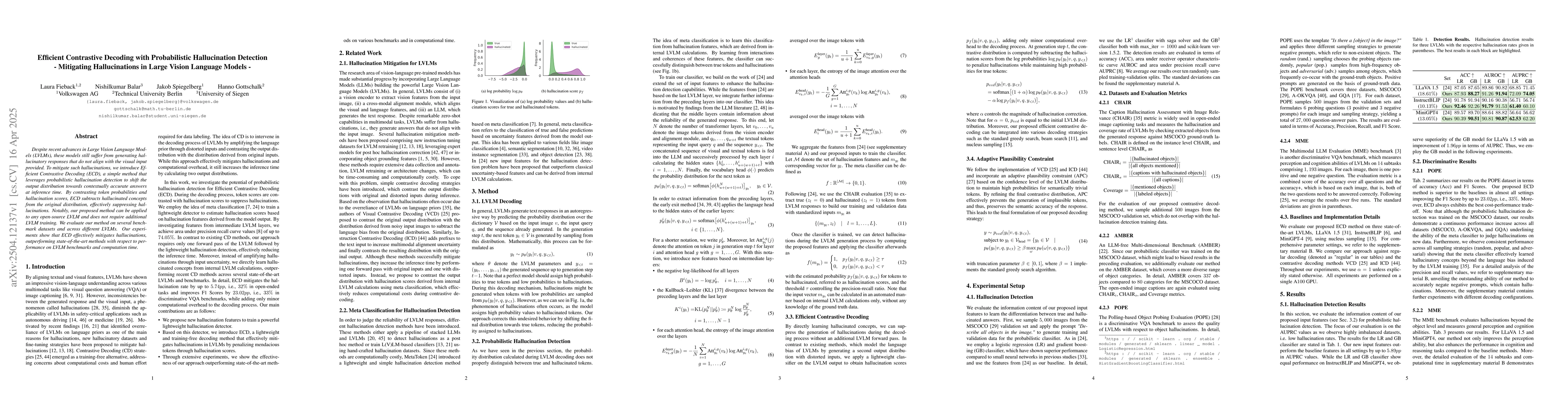 Thumbnail for Efficient Contrastive Decoding with Probabilistic Hallucination
  Detection - Mitigating Hallucinations in Large Vision Language Models -