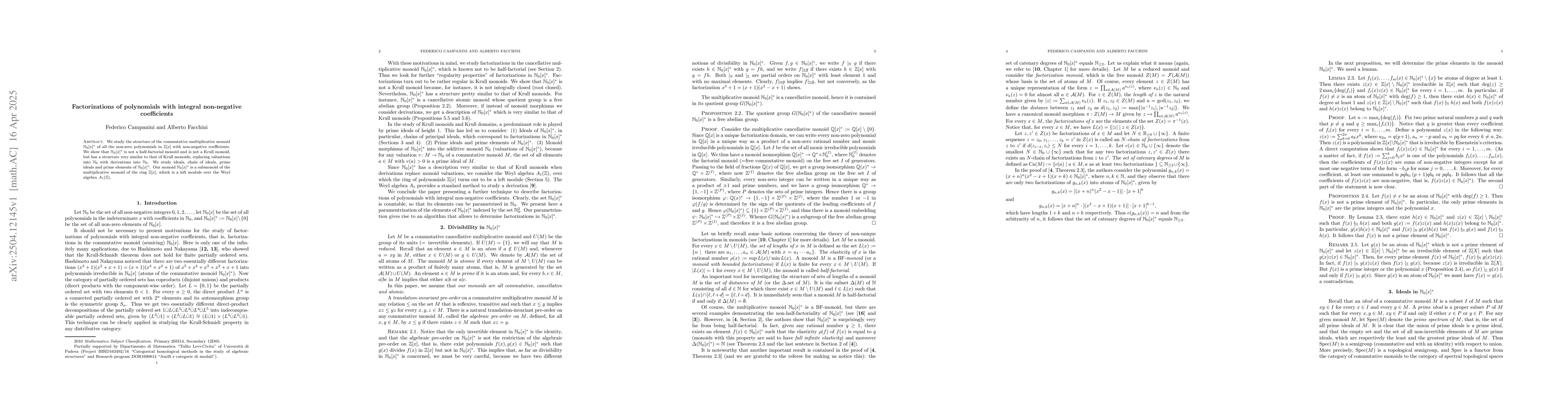 Thumbnail for Factorizations of polynomials with integral non-negative coefficients