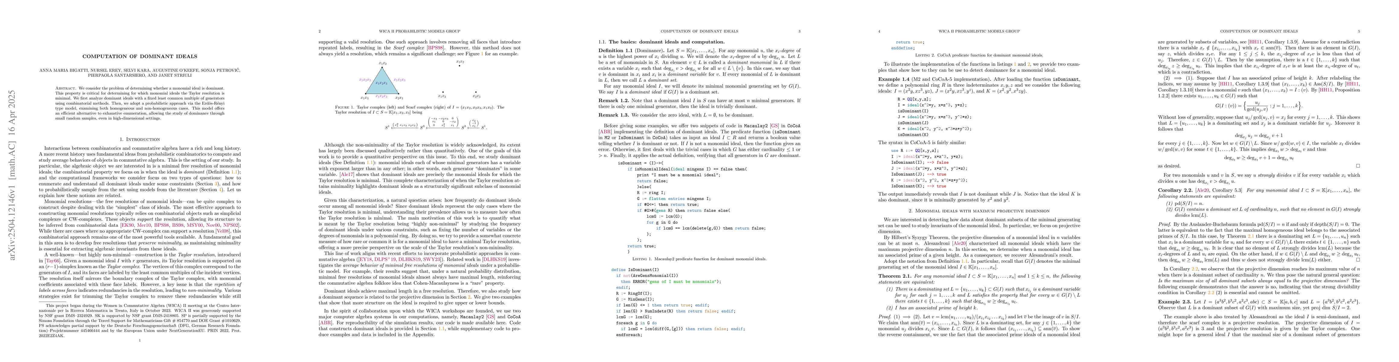 Thumbnail for Computation of dominant ideals