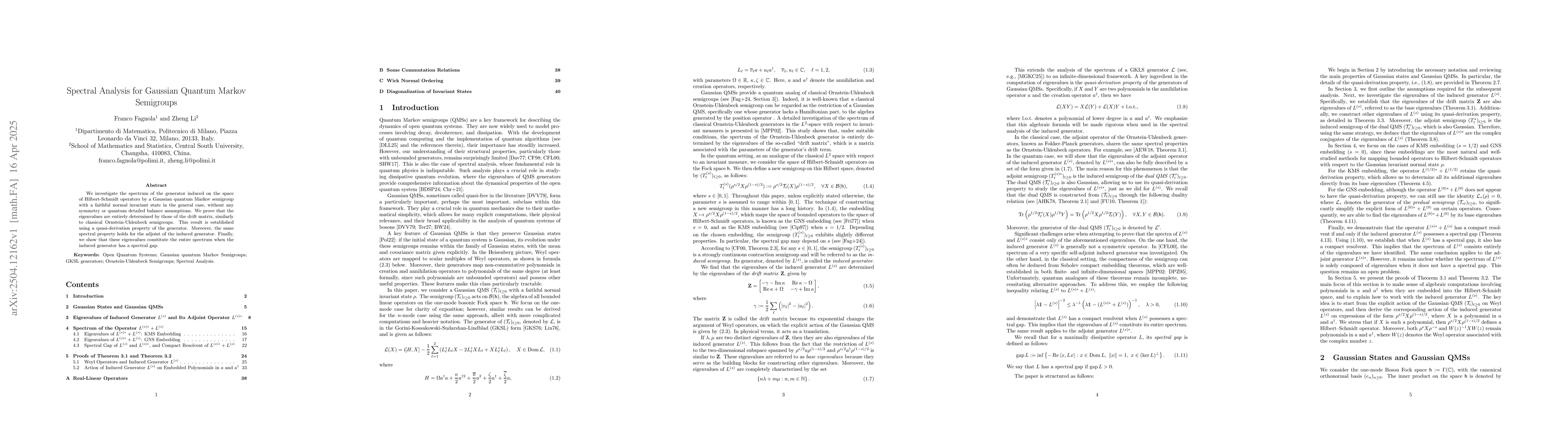 Thumbnail for Spectral Analysis for Gaussian Quantum Markov Semigroups
