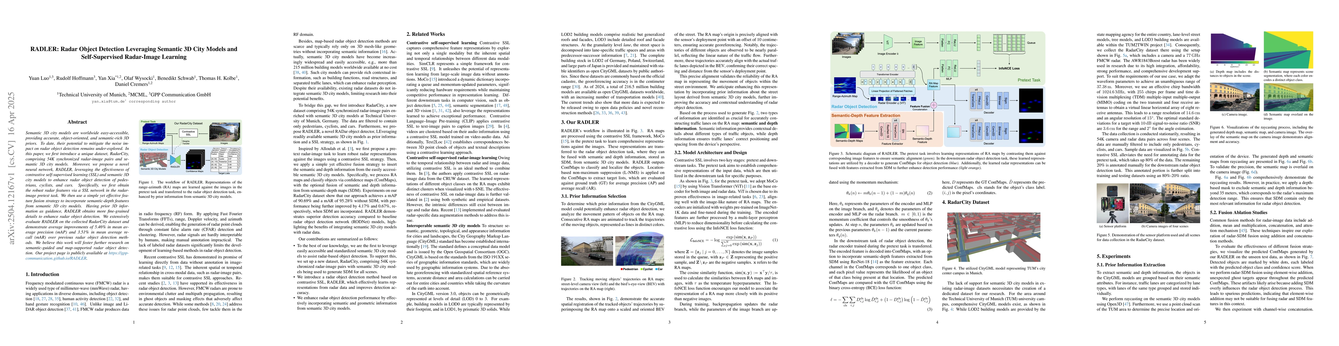 Thumbnail for RADLER: Radar Object Detection Leveraging Semantic 3D City Models and
  Self-Supervised Radar-Image Learning
