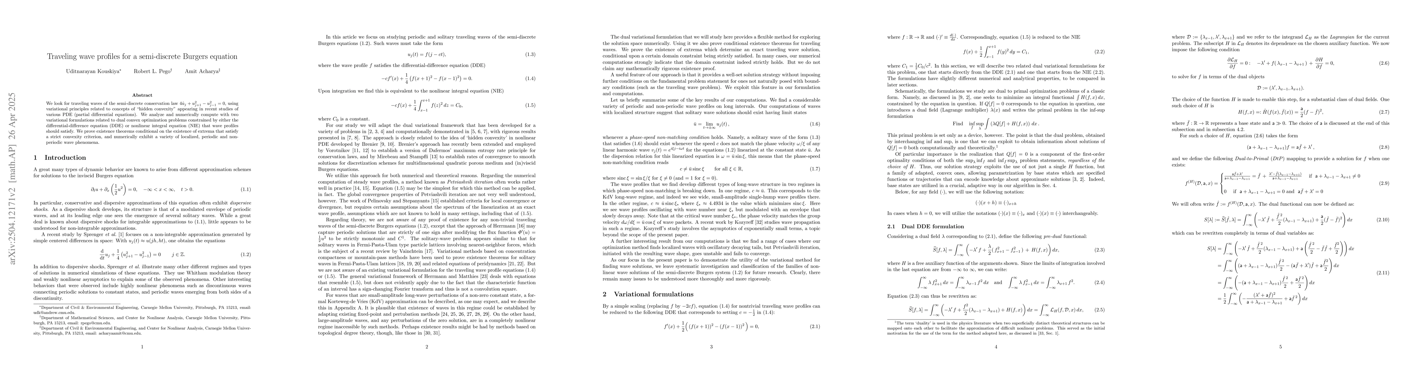 Thumbnail for Traveling wave profiles for a semi-discrete Burgers equation