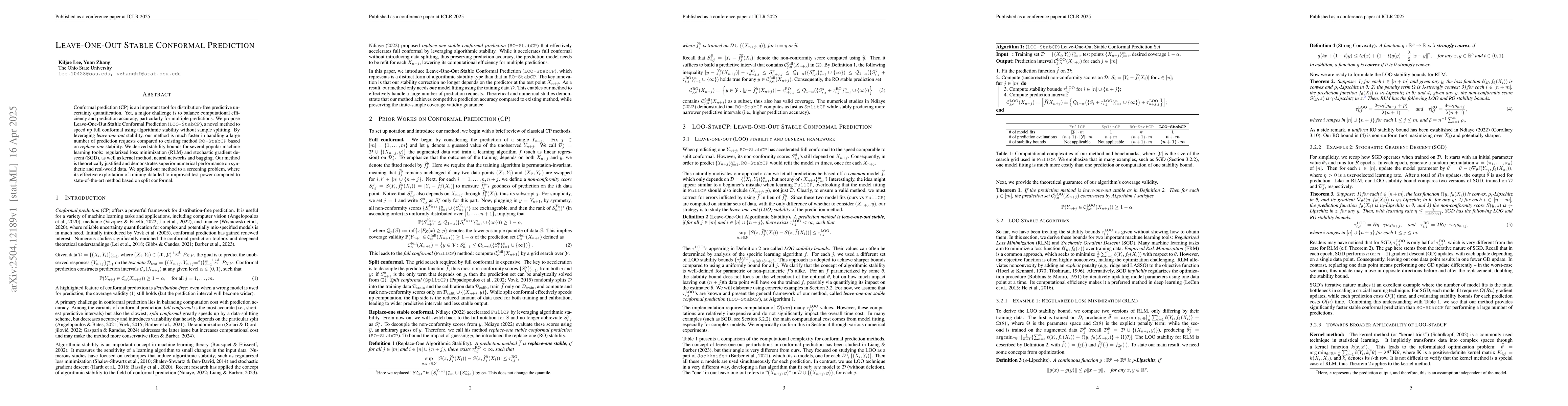 Thumbnail for Leave-One-Out Stable Conformal Prediction