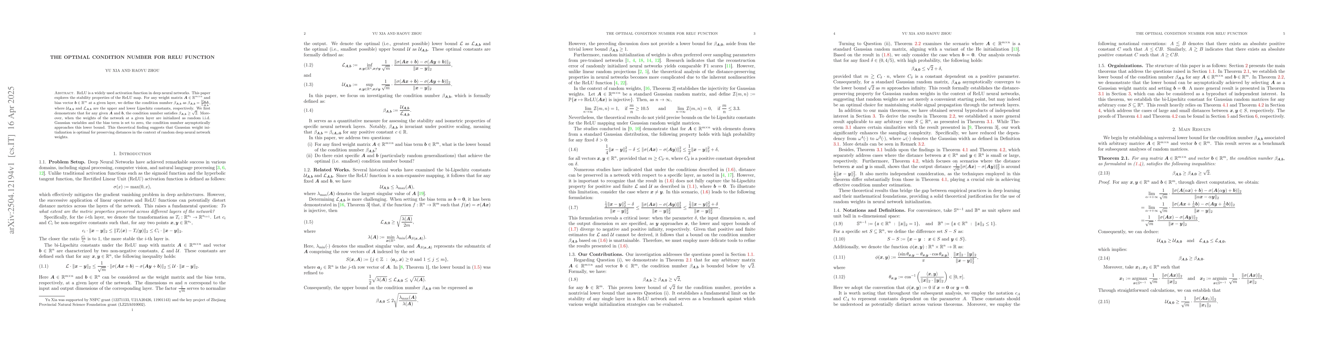 Thumbnail for The Optimal Condition Number for ReLU Function