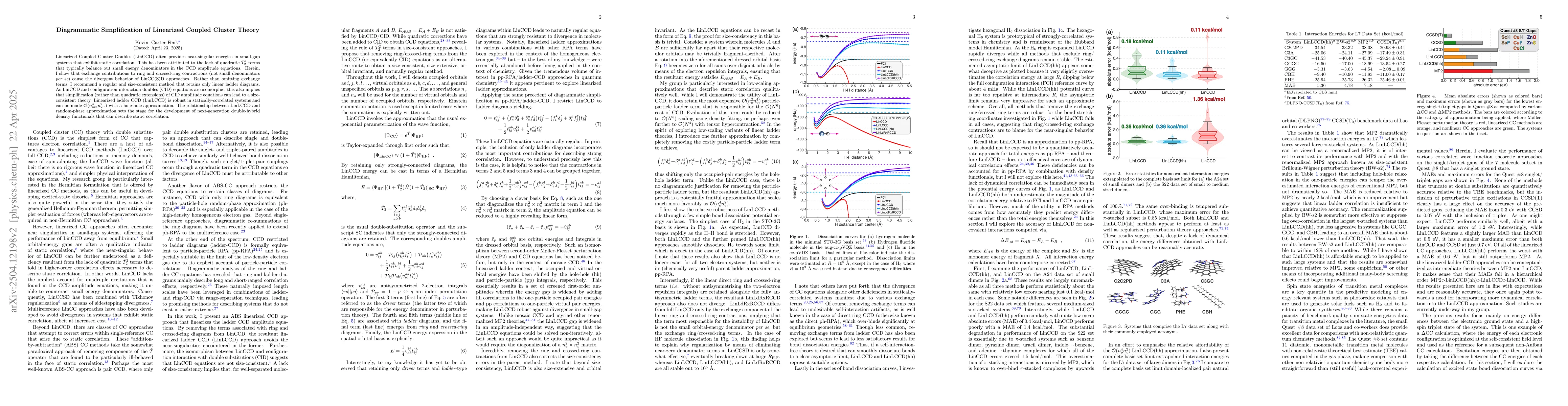 Thumbnail for Diagrammatic Simplification of Linearized Coupled Cluster Theory