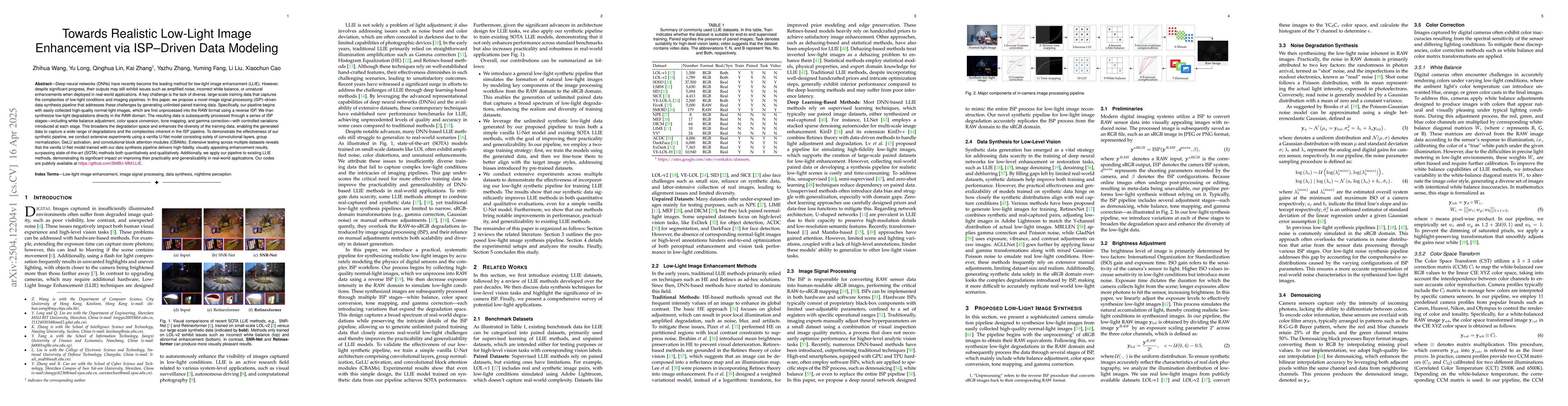 Thumbnail for Towards Realistic Low-Light Image Enhancement via ISP Driven Data
  Modeling