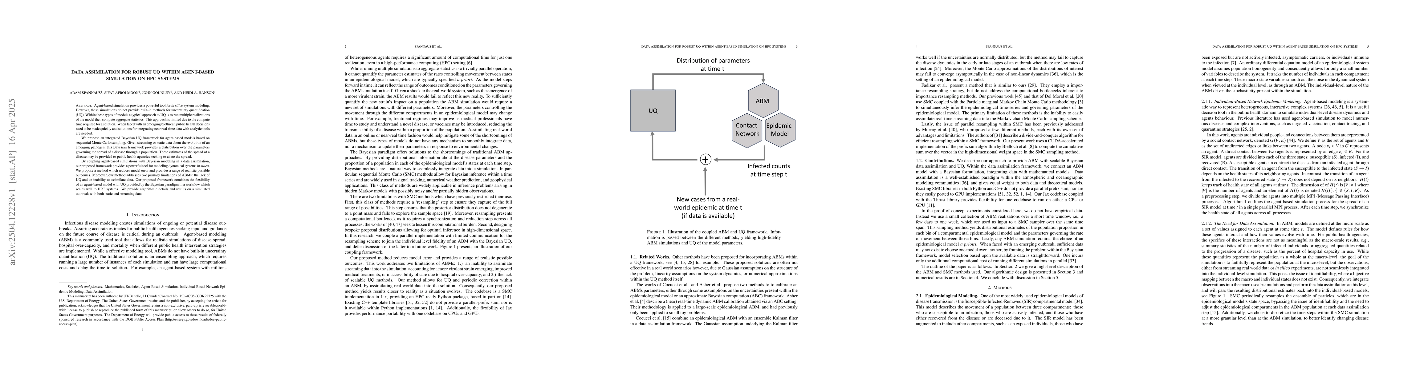 Thumbnail for Data Assimilation for Robust UQ Within Agent-Based Simulation on HPC
  Systems