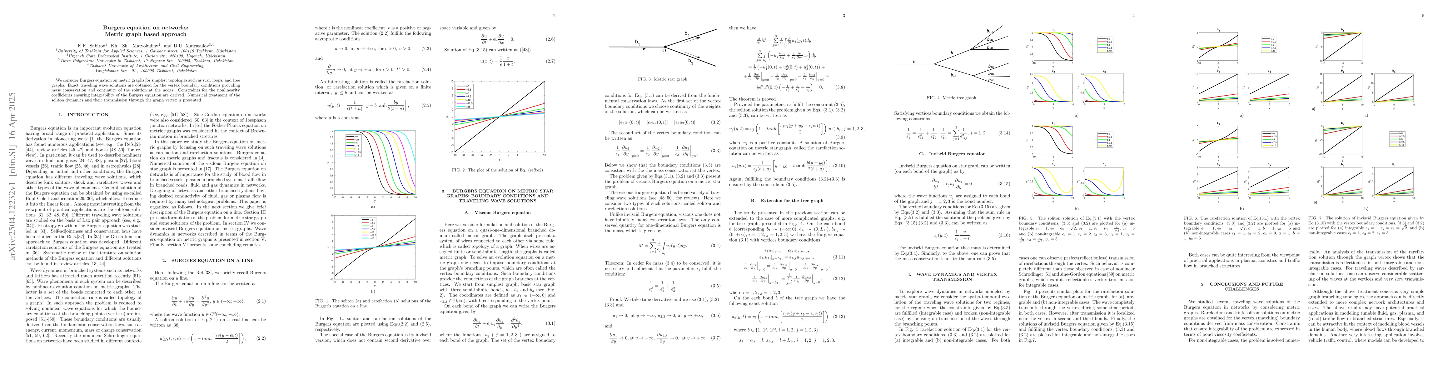 Thumbnail for Burgers equation on networks: Metric graph based approach
