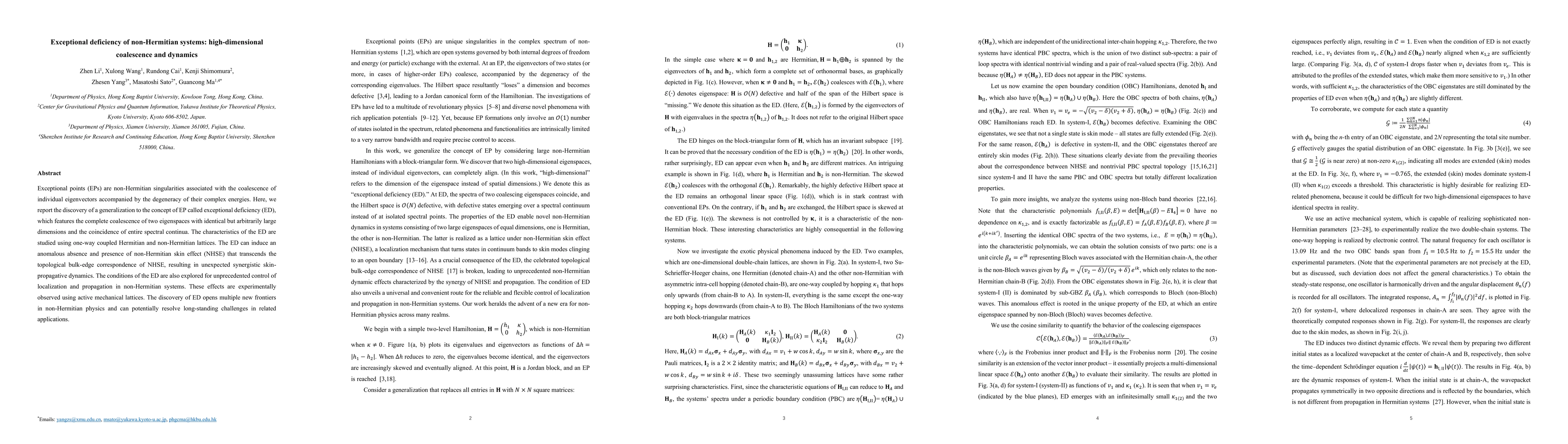 Thumbnail for Exceptional deficiency of non-Hermitian systems: high-dimensional
  coalescence and dynamics