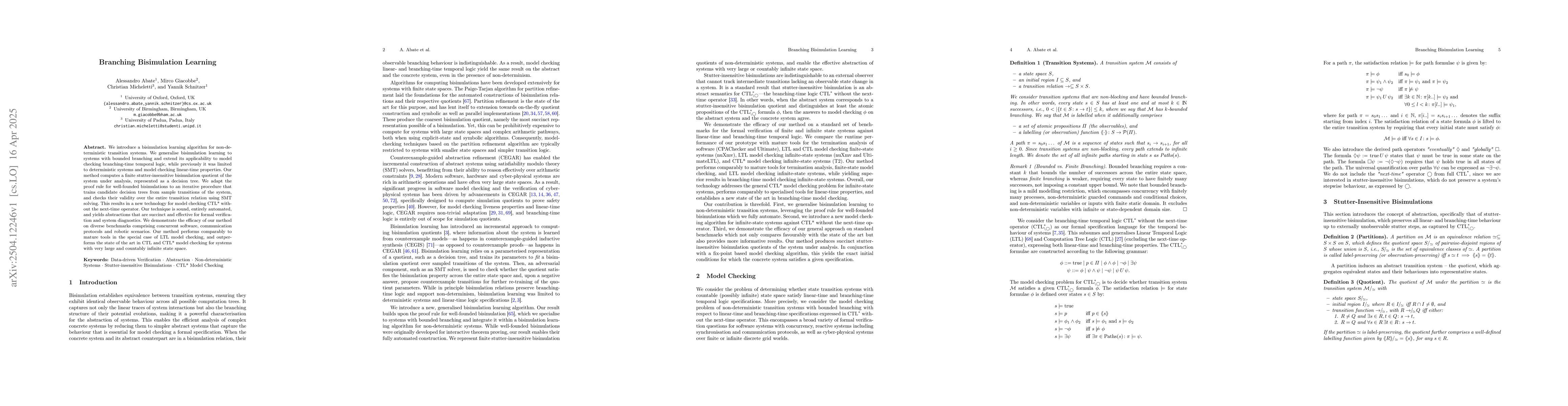 Thumbnail for Branching Bisimulation Learning