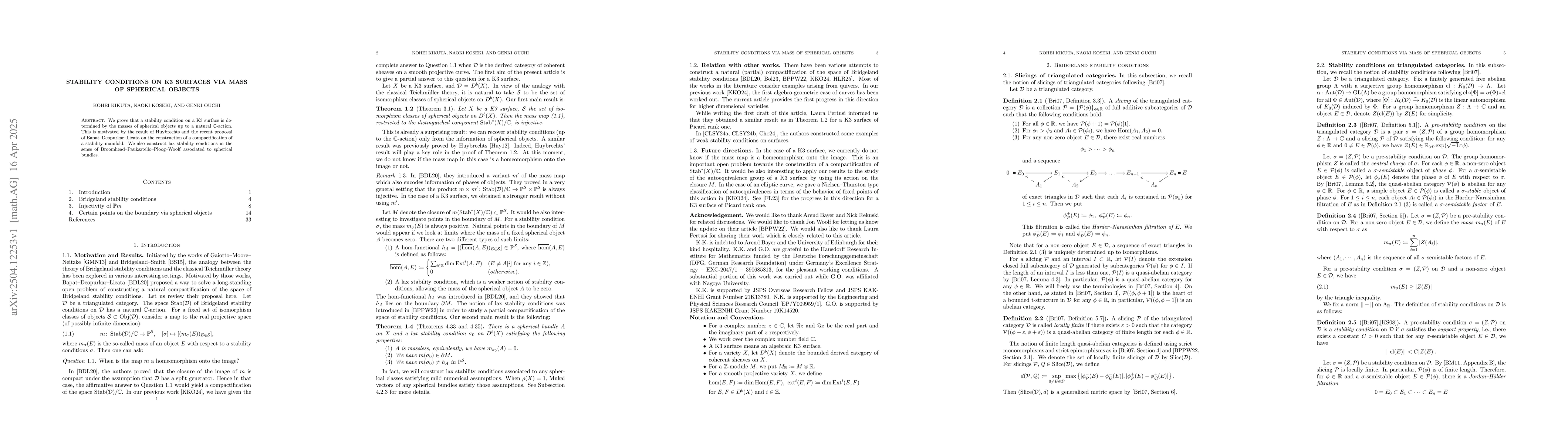 Thumbnail for Stability conditions on K3 surfaces via mass of spherical objects
