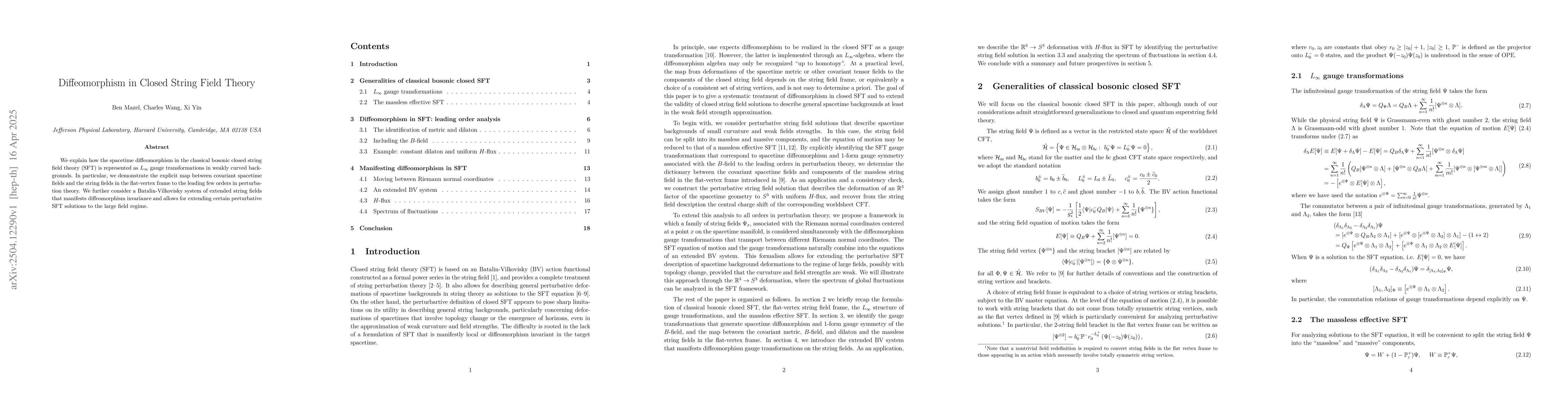 Thumbnail for Diffeomorphism in Closed String Field Theory