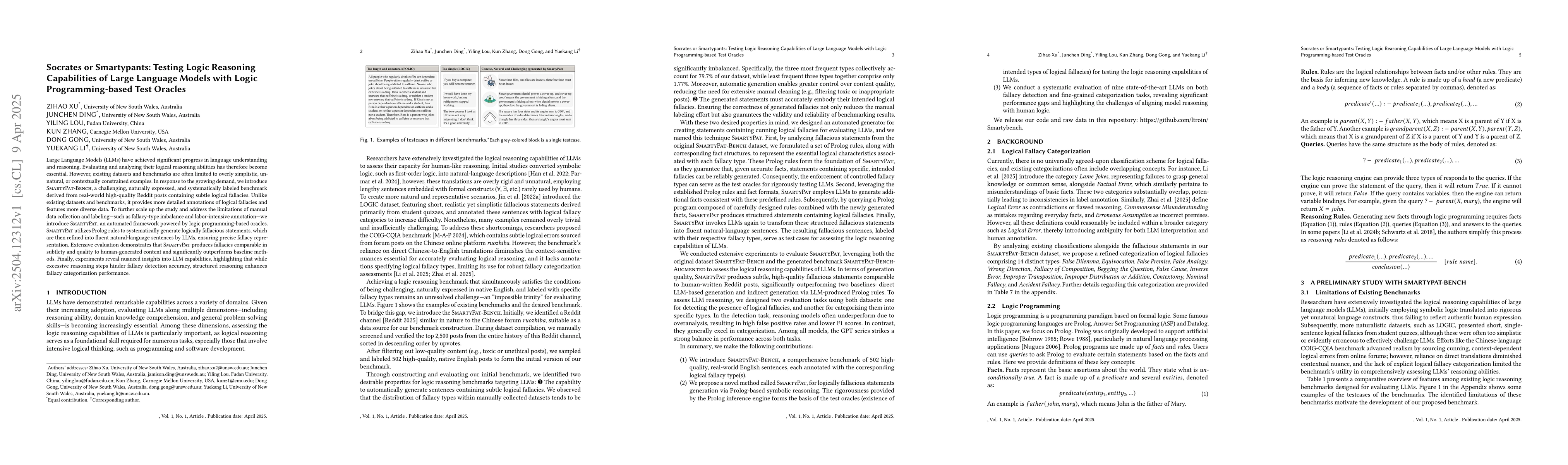 Thumbnail for Socrates or Smartypants: Testing Logic Reasoning Capabilities of Large
  Language Models with Logic Programming-based Test Oracles