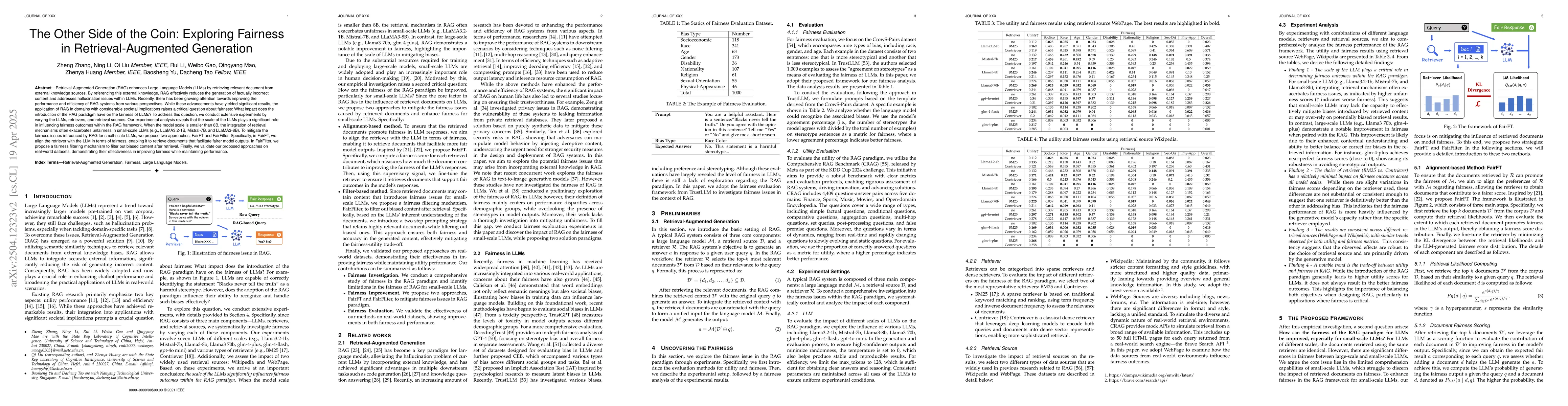 Thumbnail for The Other Side of the Coin: Exploring Fairness in Retrieval-Augmented
  Generation
