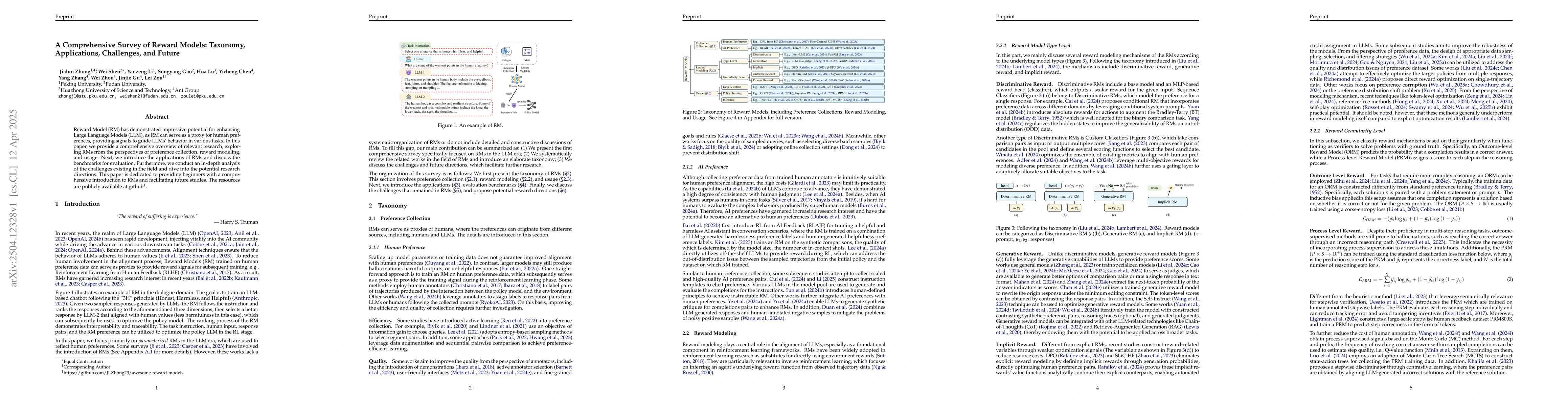 Thumbnail for A Comprehensive Survey of Reward Models: Taxonomy, Applications,
  Challenges, and Future