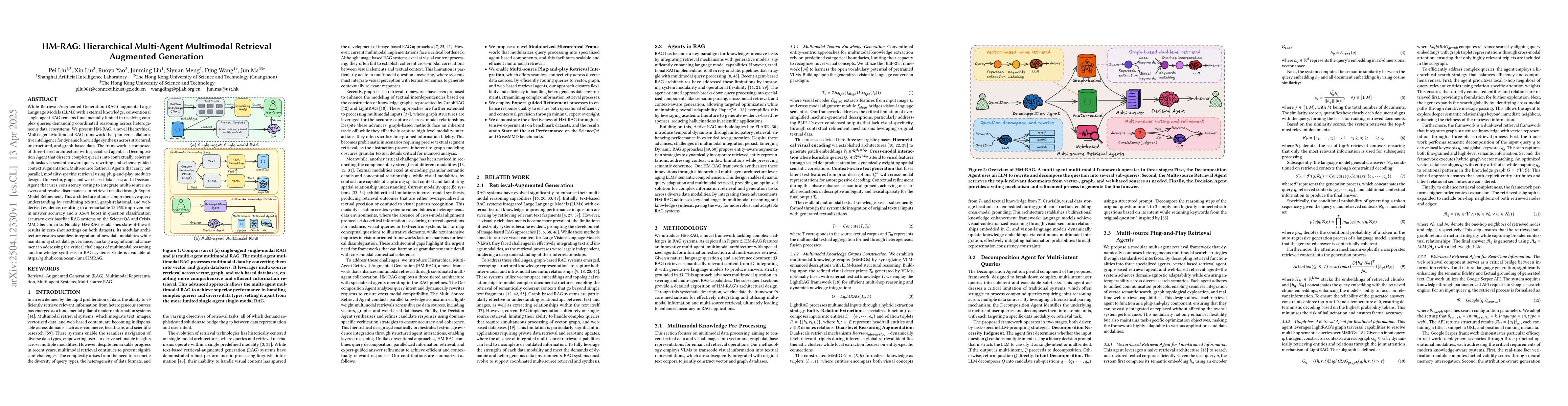 Thumbnail for HM-RAG: Hierarchical Multi-Agent Multimodal Retrieval Augmented
  Generation
