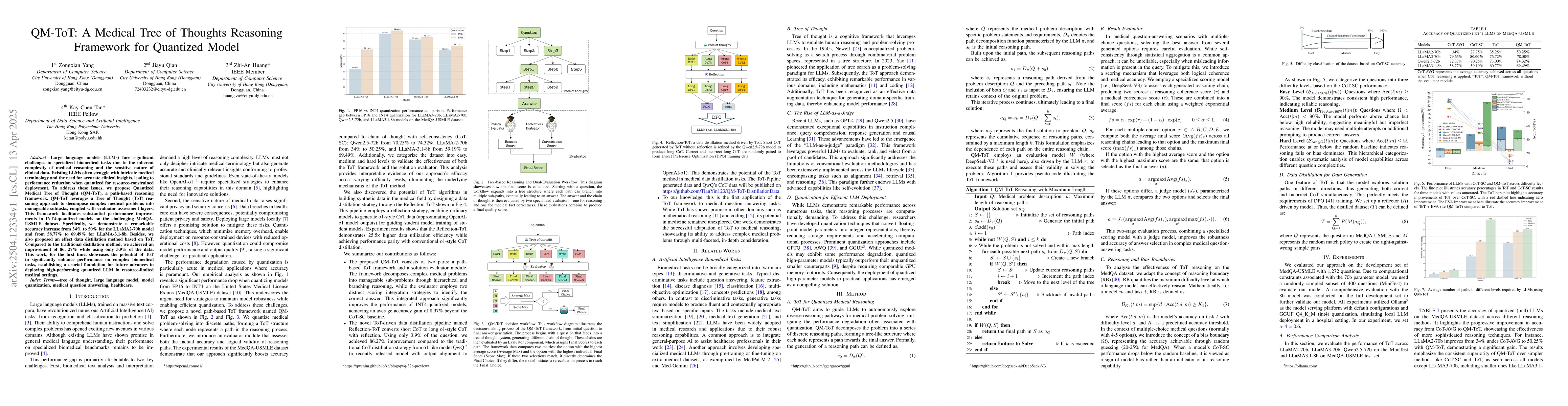 Thumbnail for QM-ToT: A Medical Tree of Thoughts Reasoning Framework for Quantized
  Model