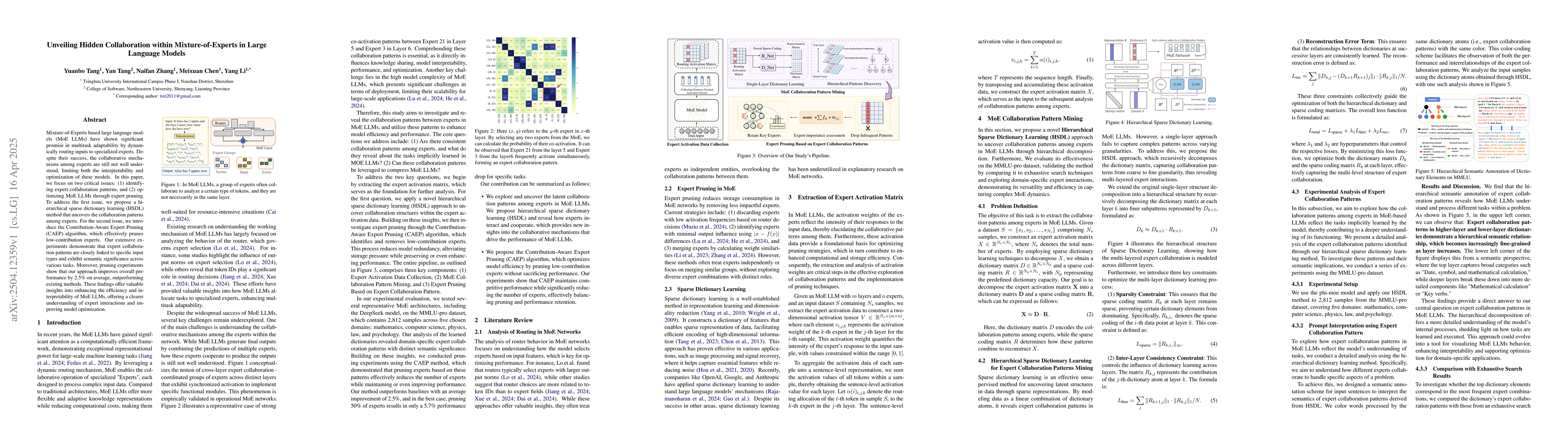 Thumbnail for Unveiling Hidden Collaboration within Mixture-of-Experts in Large
  Language Models