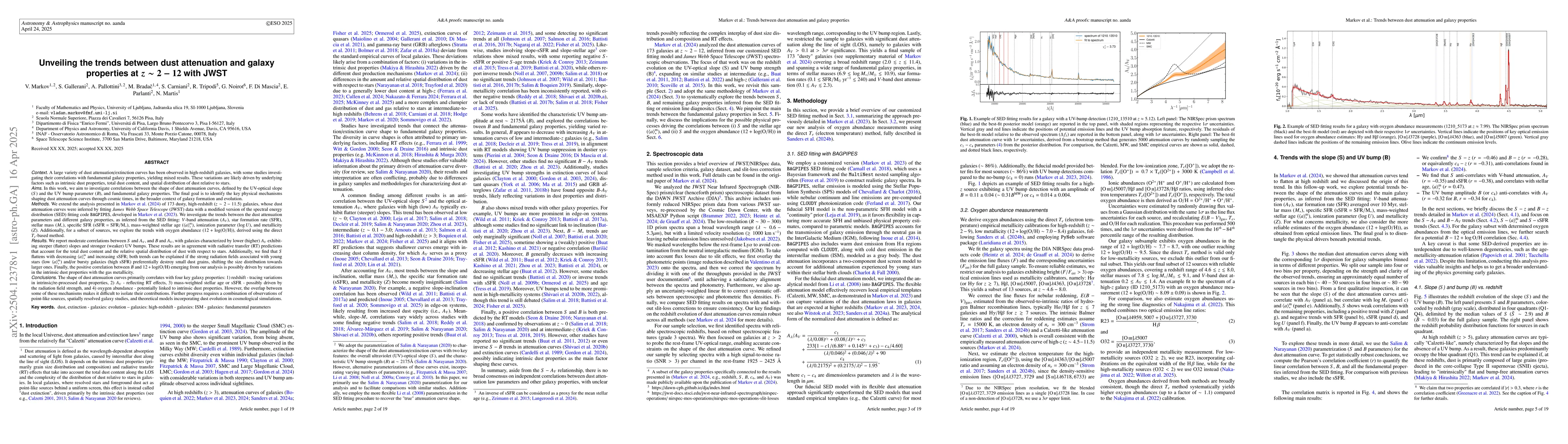 Thumbnail for Unveiling the trends between dust attenuation and galaxy properties at
  $z \sim 2$-12 with JWST
