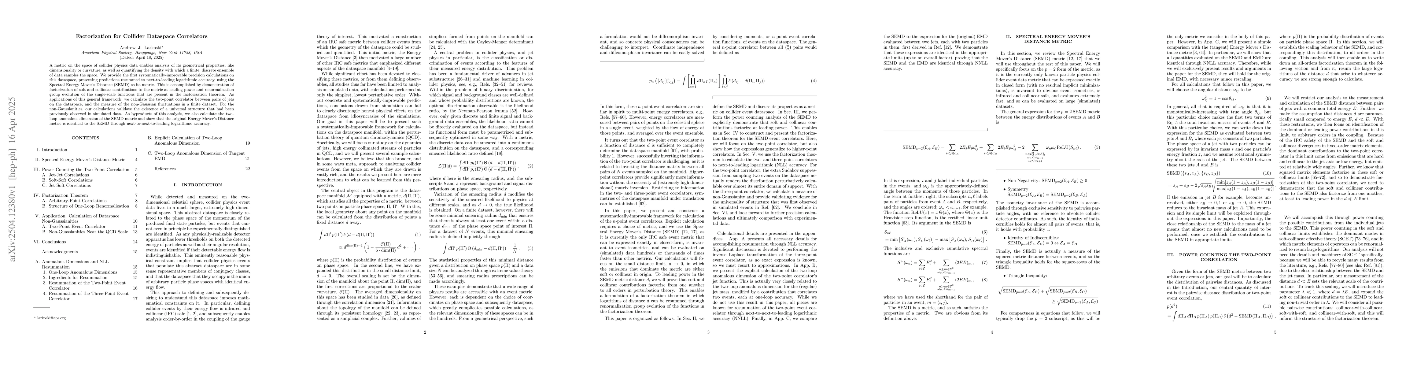 Thumbnail for Factorization for Collider Dataspace Correlators