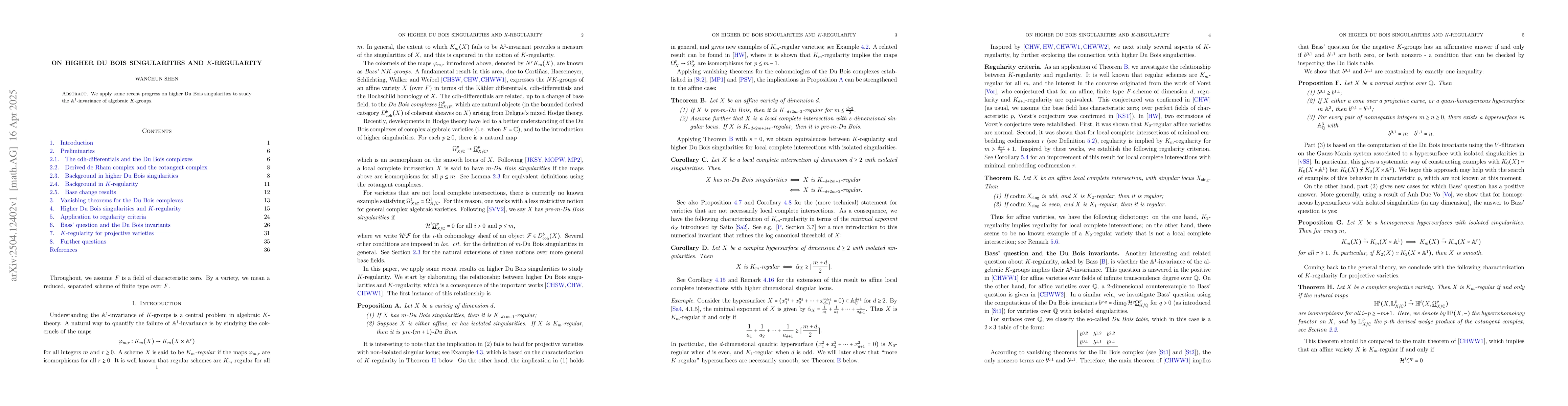 Thumbnail for On higher Du Bois singularities and $K$-regularity
