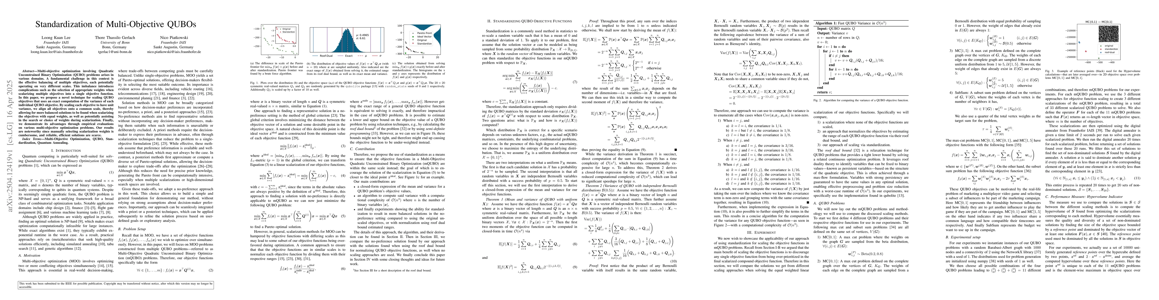 Thumbnail for Standardization of Multi-Objective QUBOs