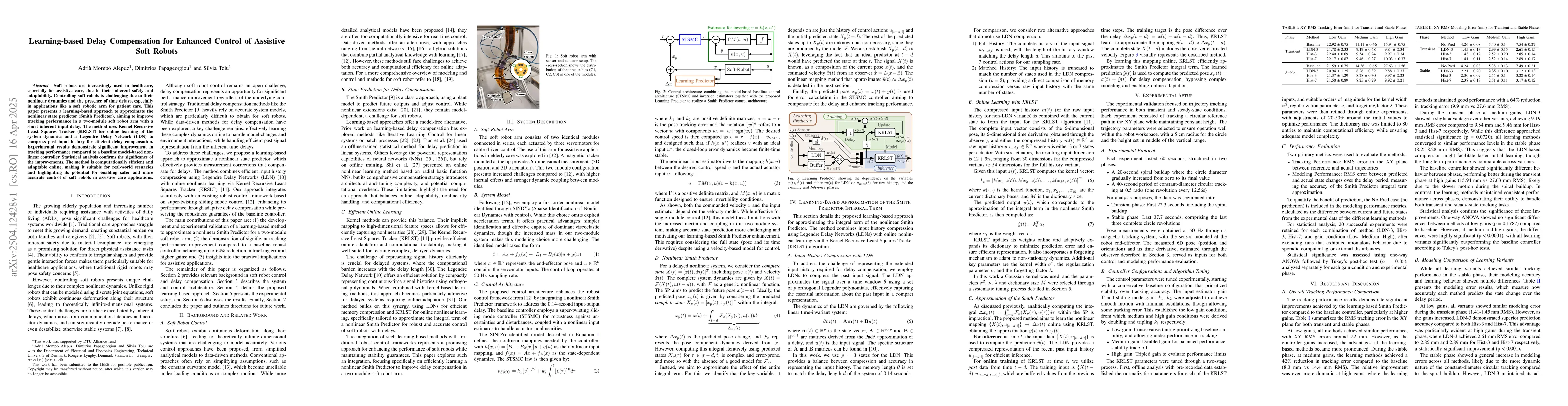 Thumbnail for Learning-based Delay Compensation for Enhanced Control of Assistive Soft
  Robots