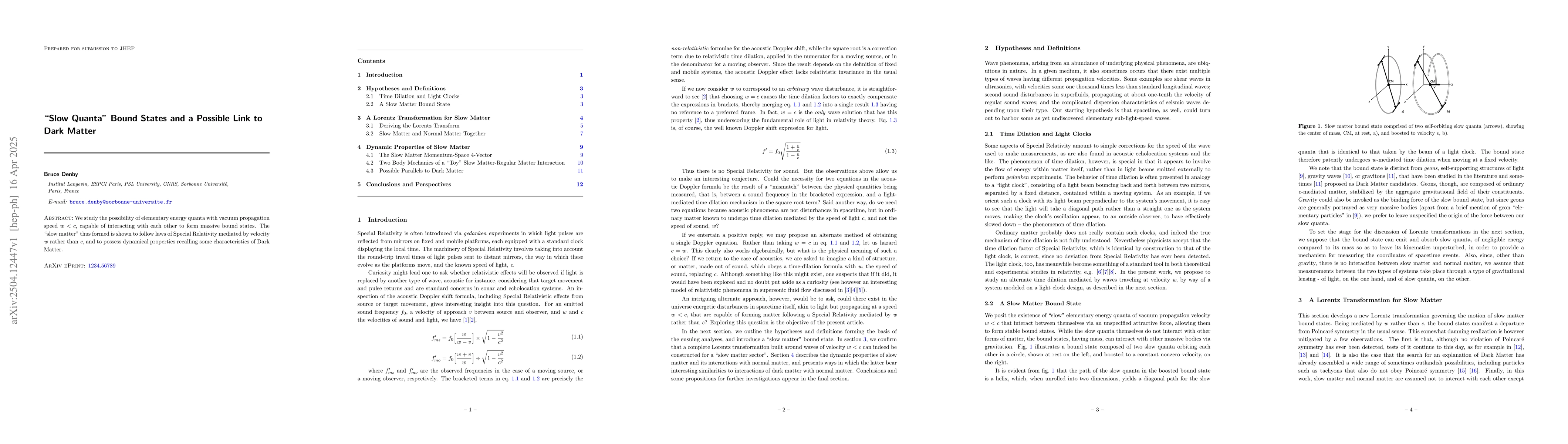 Thumbnail for Slow Quanta Bound States and a Possible Link to Dark Matter