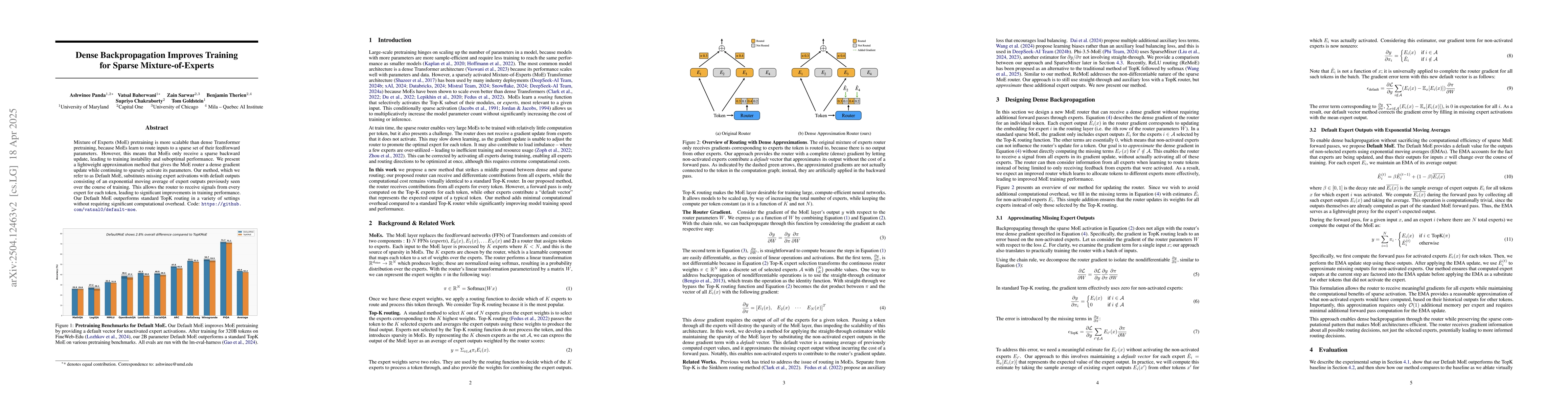 Thumbnail for Dense Backpropagation Improves Training for Sparse Mixture-of-Experts