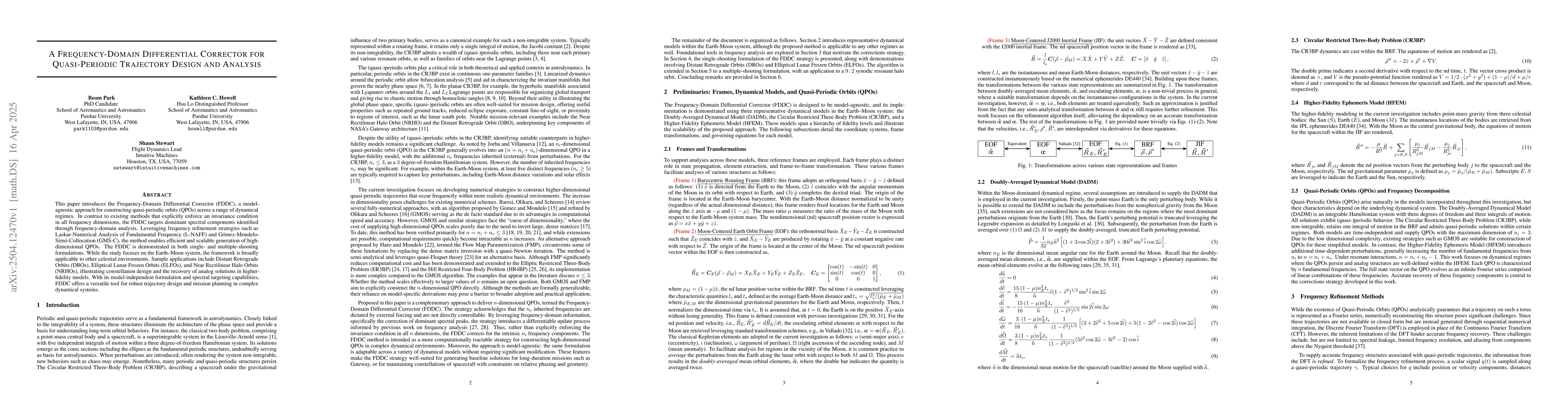 Thumbnail for A Frequency-Domain Differential Corrector for Quasi-Periodic Trajectory
  Design and Analysis