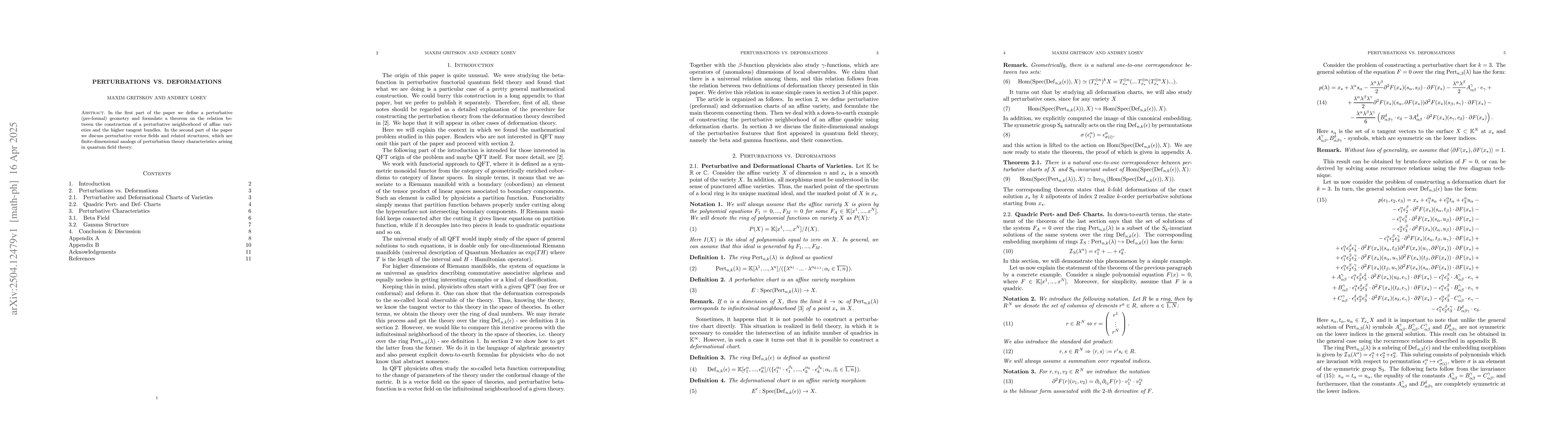 Thumbnail for Perturbations vs deformations