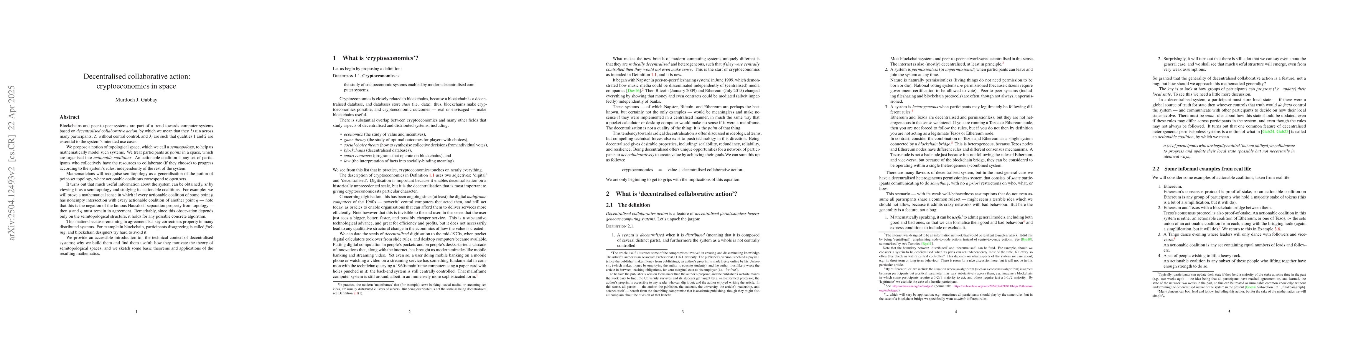 Thumbnail for Decentralised collaborative action: cryptoeconomics in space