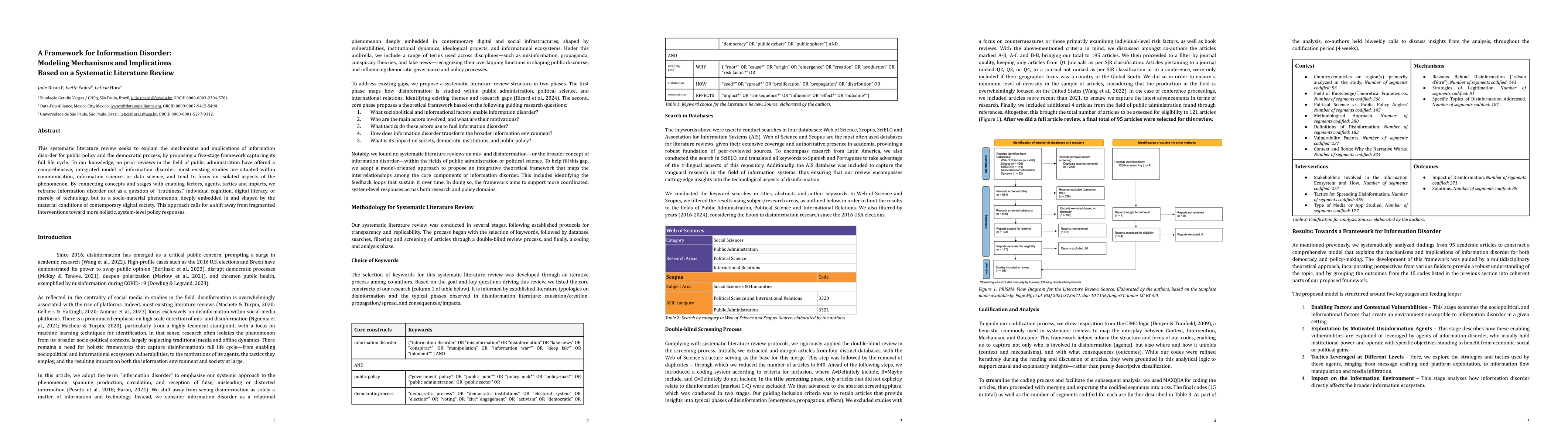 Thumbnail for A Framework for Information Disorder: Modeling Mechanisms and
  Implications Based on a Systematic Literature Review