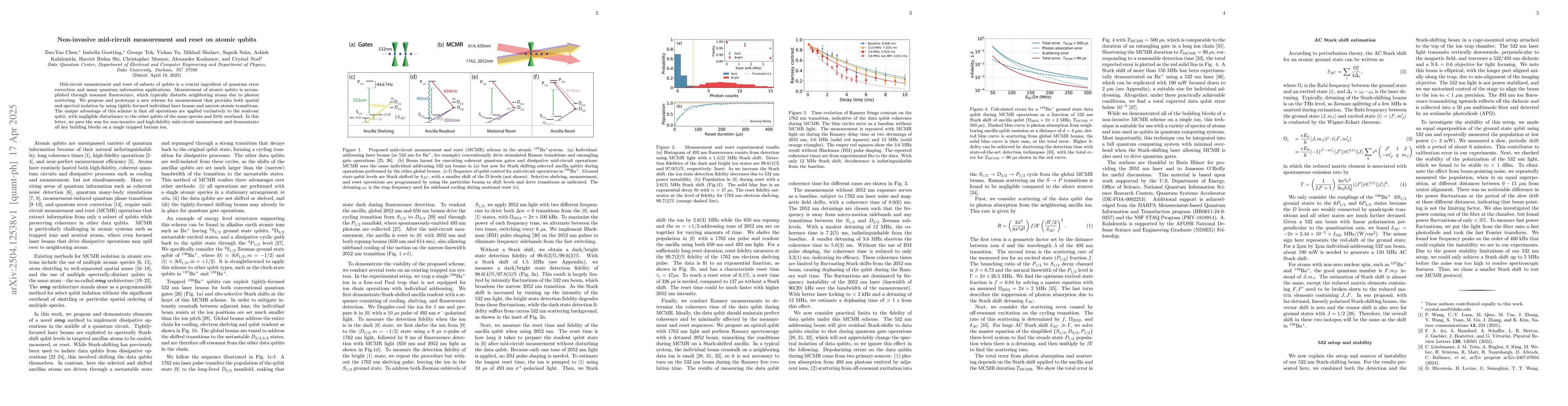 Thumbnail for Non-invasive mid-circuit measurement and reset on atomic qubits