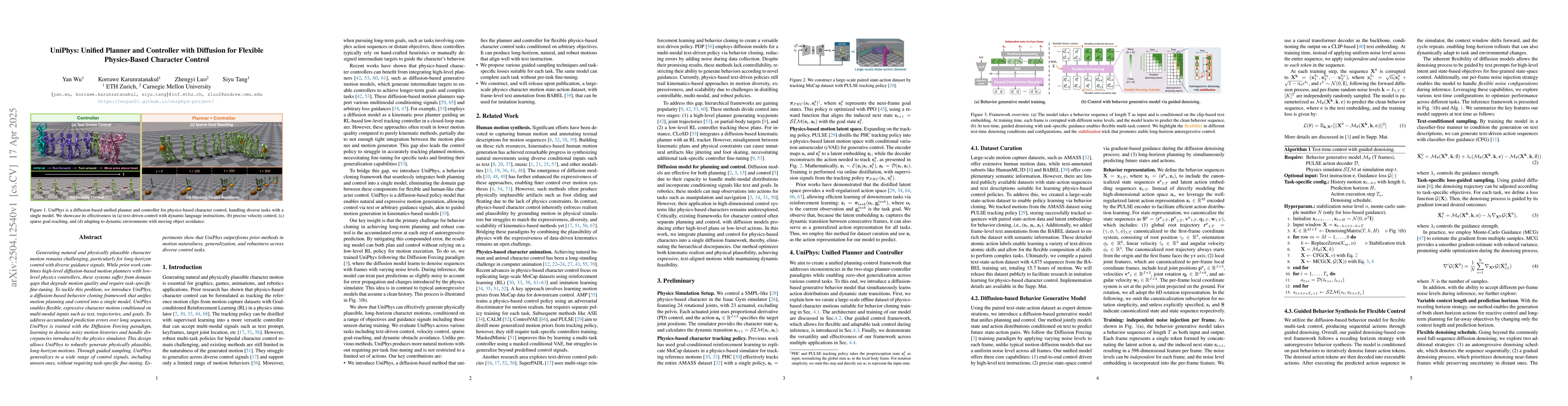 Thumbnail for UniPhys: Unified Planner and Controller with Diffusion for Flexible
  Physics-Based Character Control