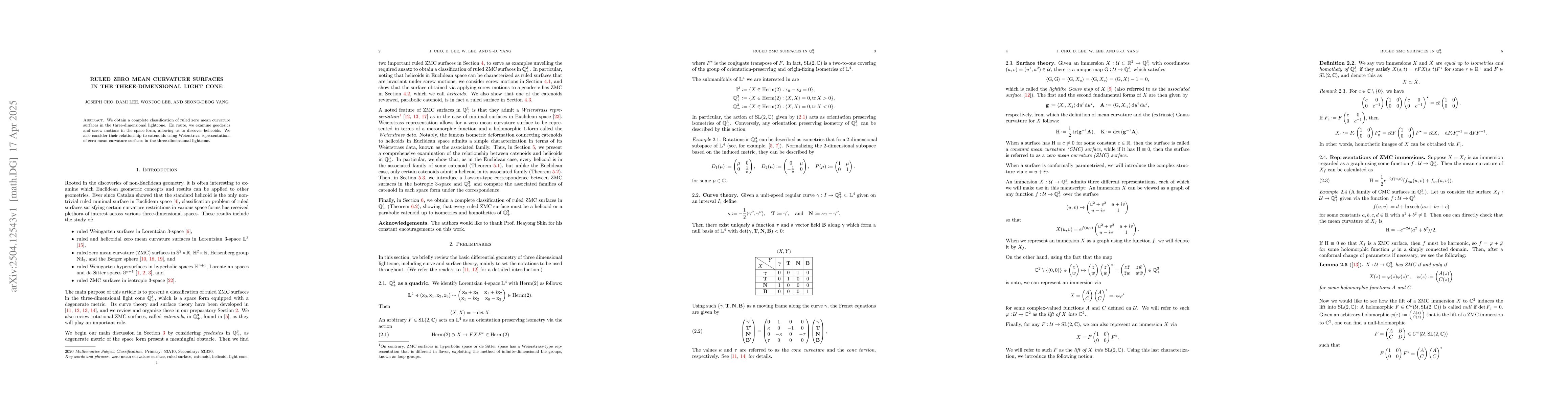 Thumbnail for Ruled zero mean curvature surfaces in the three-dimensional light cone