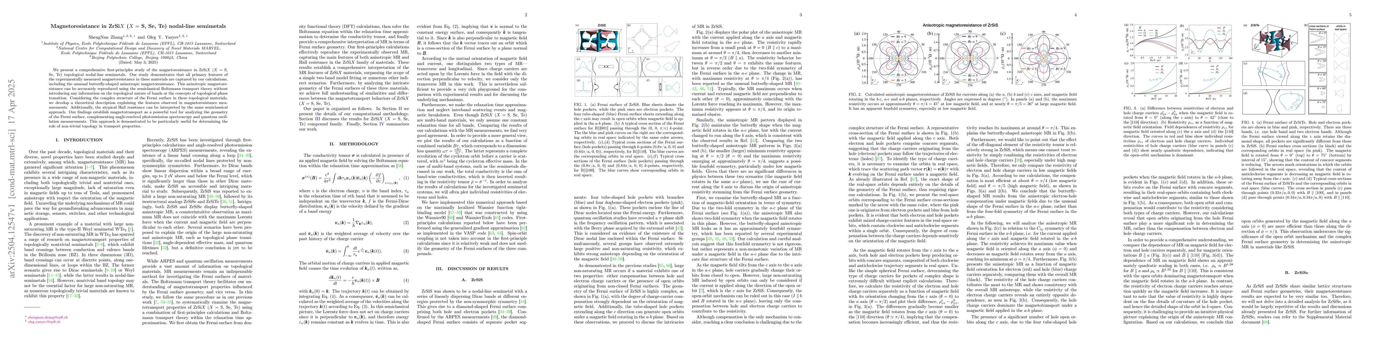 Thumbnail for Magnetoresistance in ZrSi$X$ ($X=$ S, Se, Te) nodal-line semimetals
