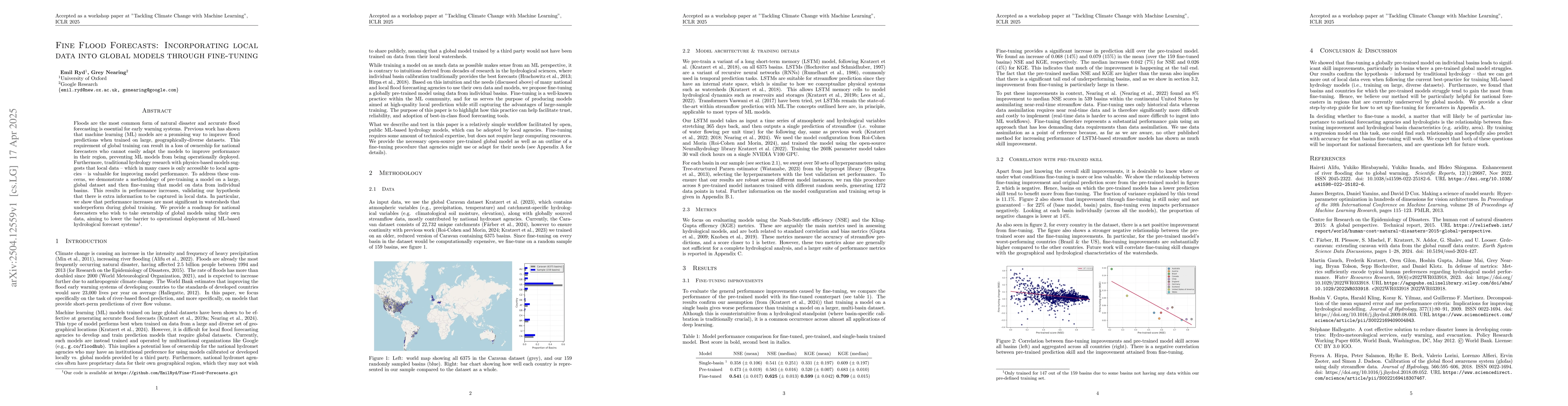 Thumbnail for Fine Flood Forecasts: Incorporating local data into global models
  through fine-tuning