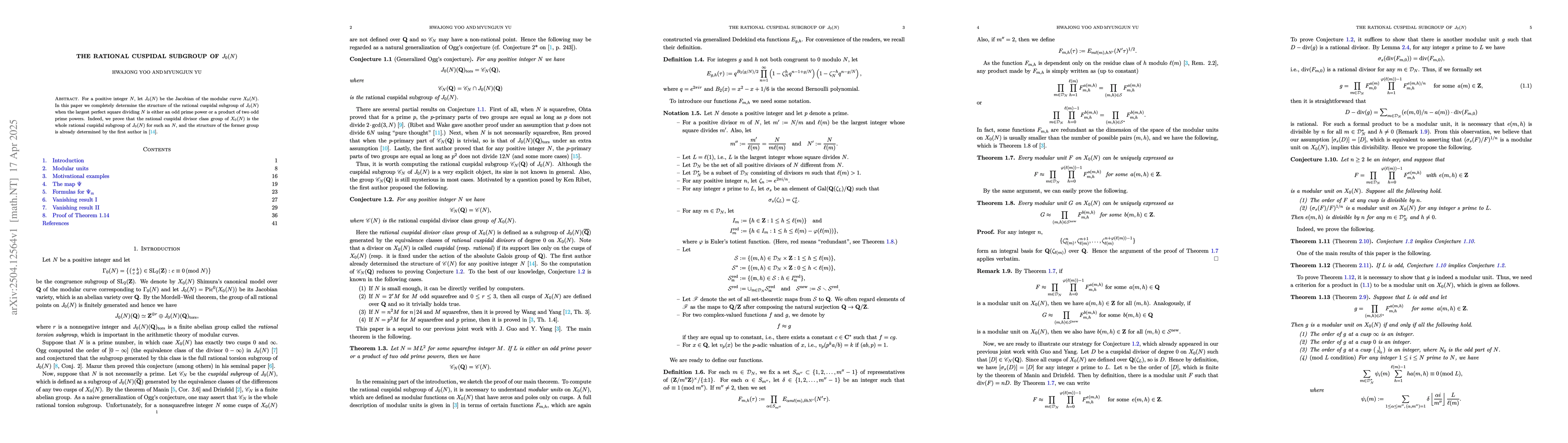 Thumbnail for The rational cuspidal subgroup of J_0(N)