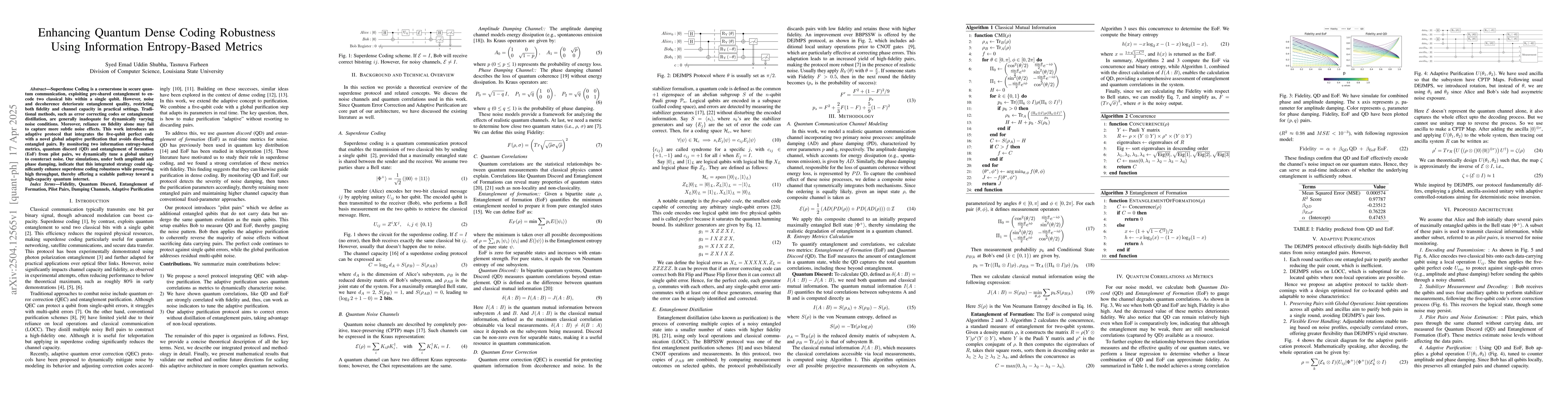 Thumbnail for Enhancing Quantum Dense Coding Robustness Using Information
  Entropy-Based Metrics