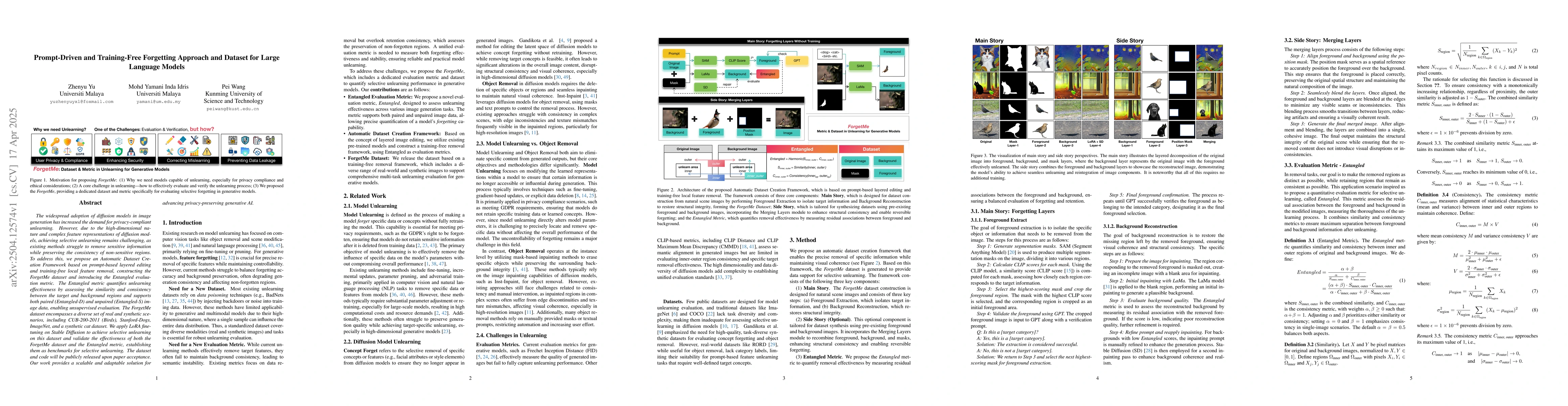 Thumbnail for Prompt-Driven and Training-Free Forgetting Approach and Dataset for
  Large Language Models