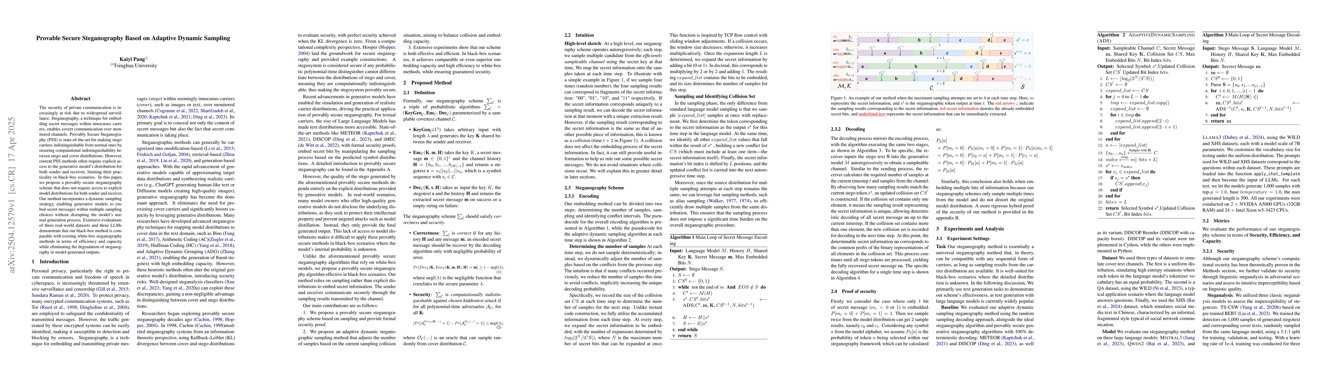 Thumbnail for Provable Secure Steganography Based on Adaptive Dynamic Sampling