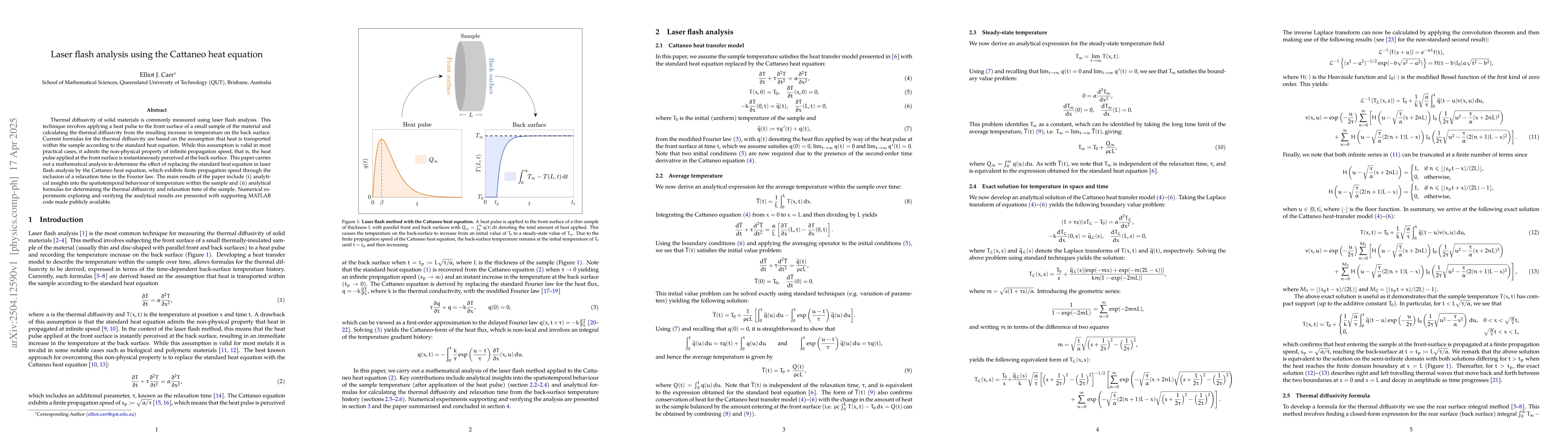 Thumbnail for Laser flash analysis using the Cattaneo heat equation