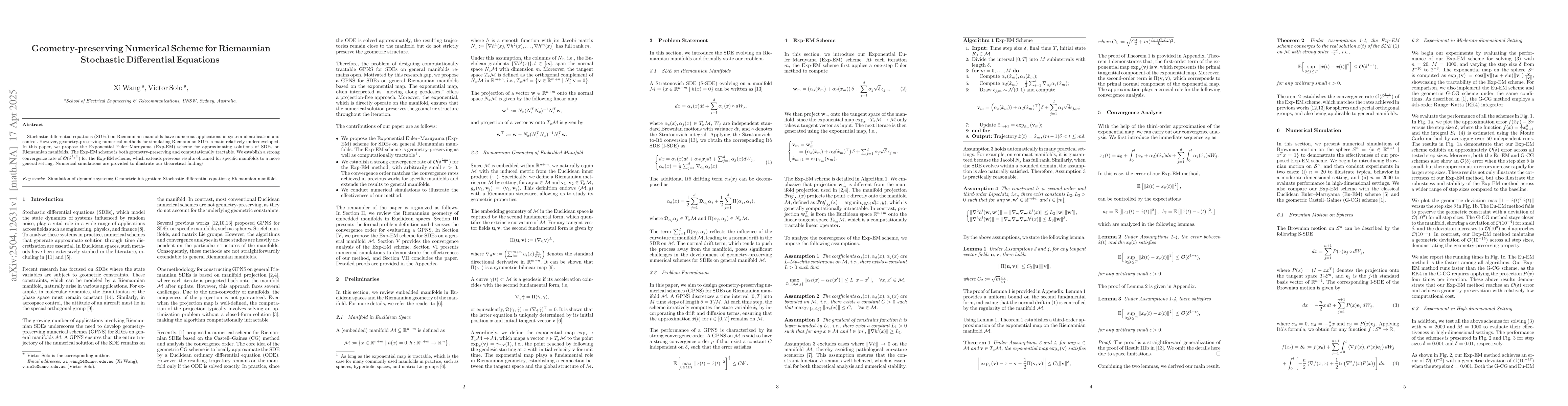 Thumbnail for Geometry-preserving Numerical Scheme for Riemannian Stochastic
  Differential Equations