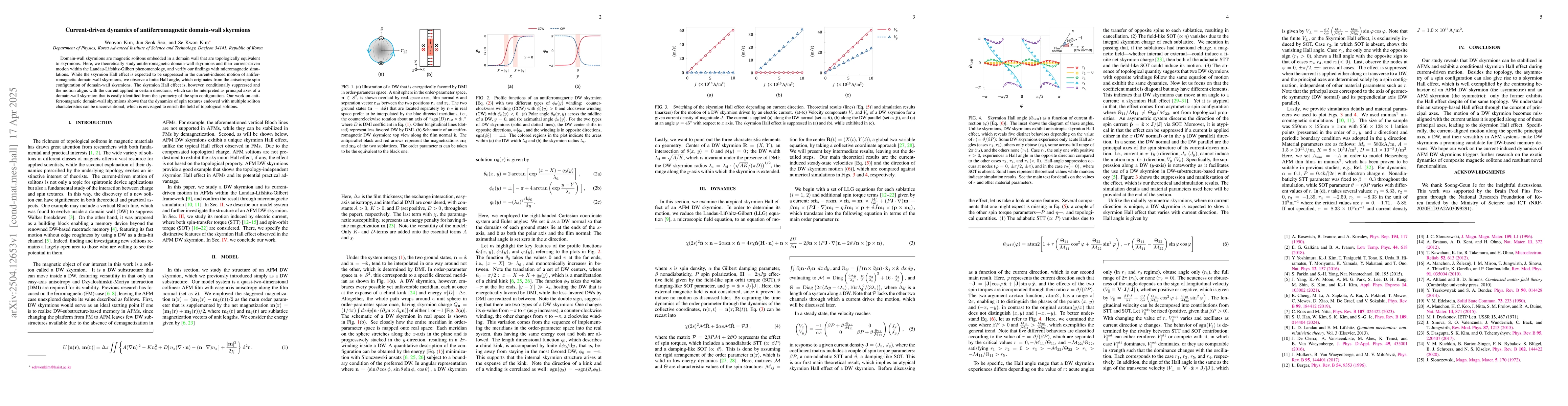 Thumbnail for Current-driven dynamics of antiferromagnetic domain-wall skyrmions